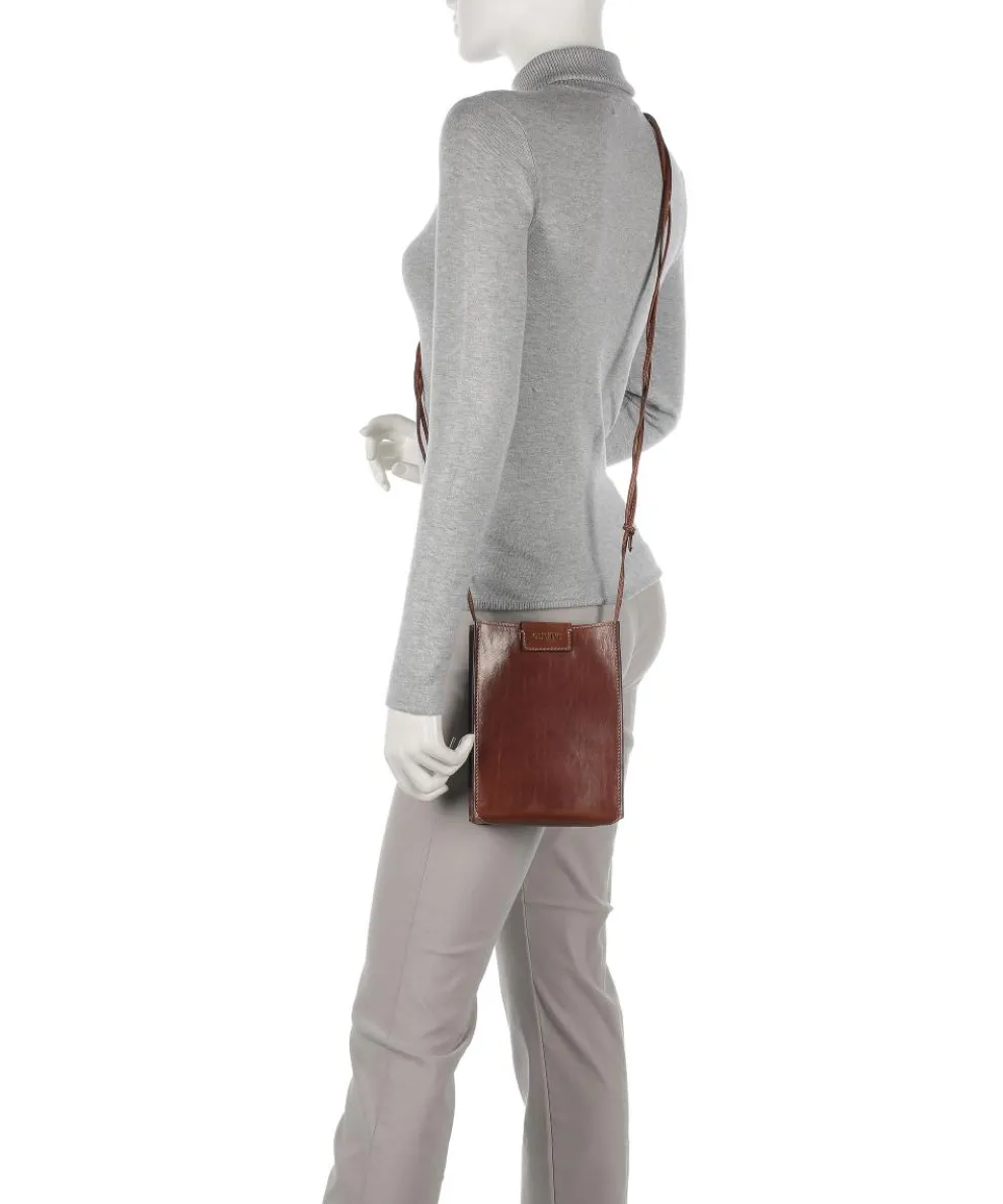 Romina Tracollina Crossbody bag fine grain cow leather brown