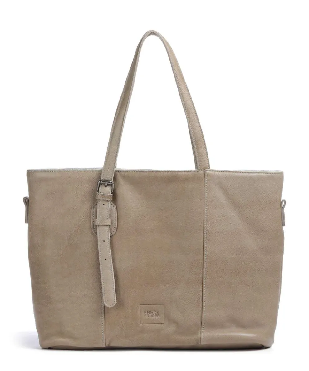 Reversible Tote bag grained leather light brown