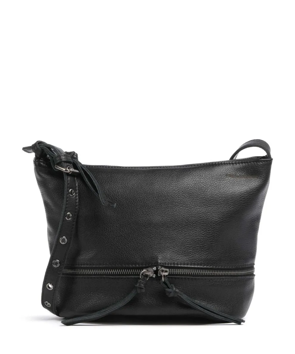 Run Around Crossbody bag grained leather black