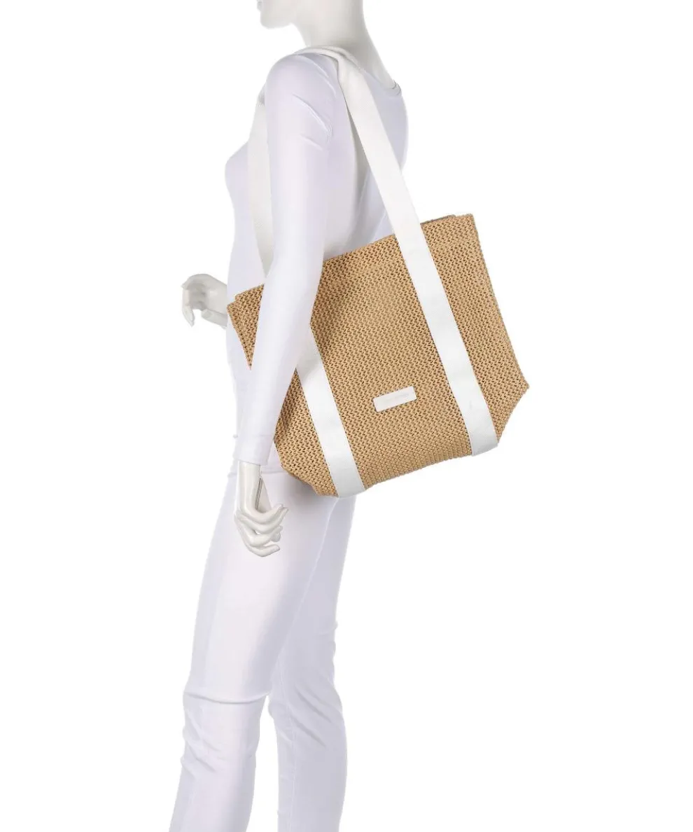 Runja Tote bag polypropylene beige/white