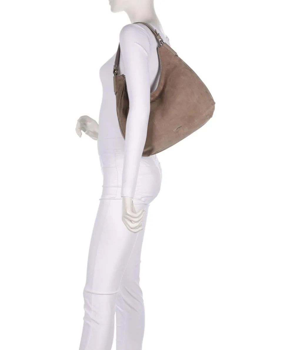 Rebekka Suede Hobo bag brushed cow leather taupe