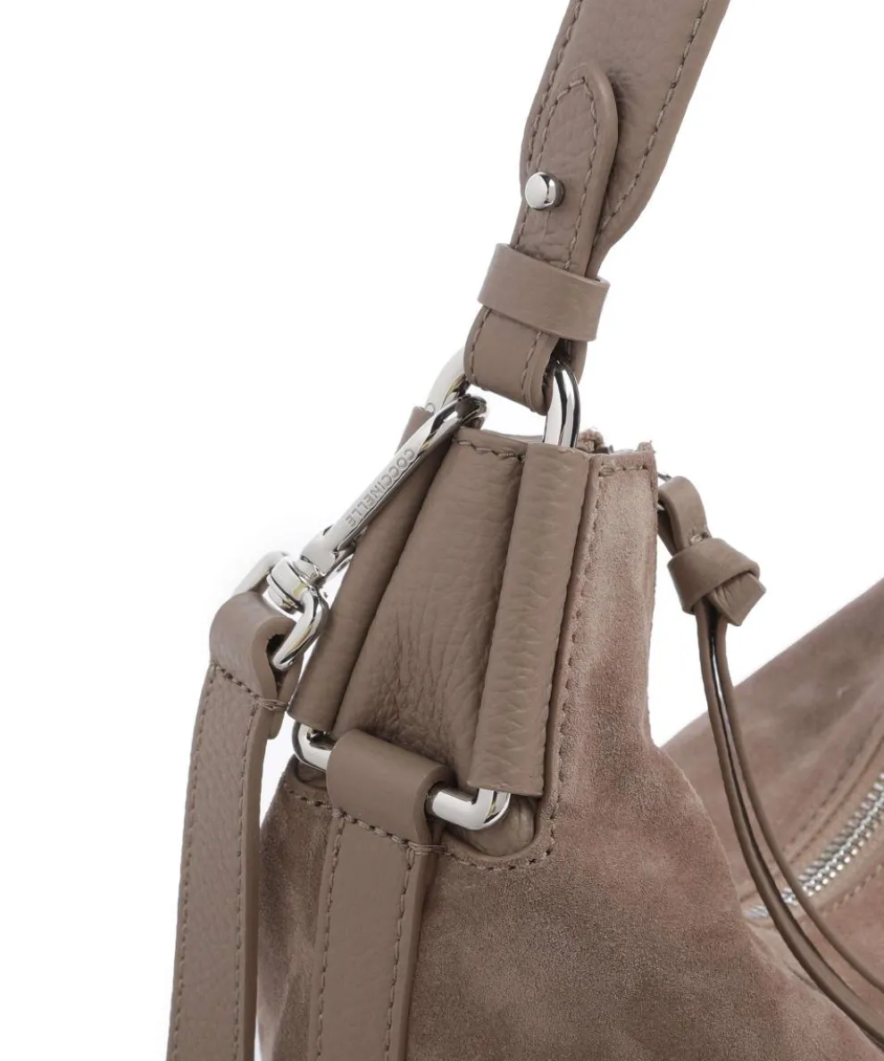 Rebekka Suede Hobo bag brushed cow leather taupe