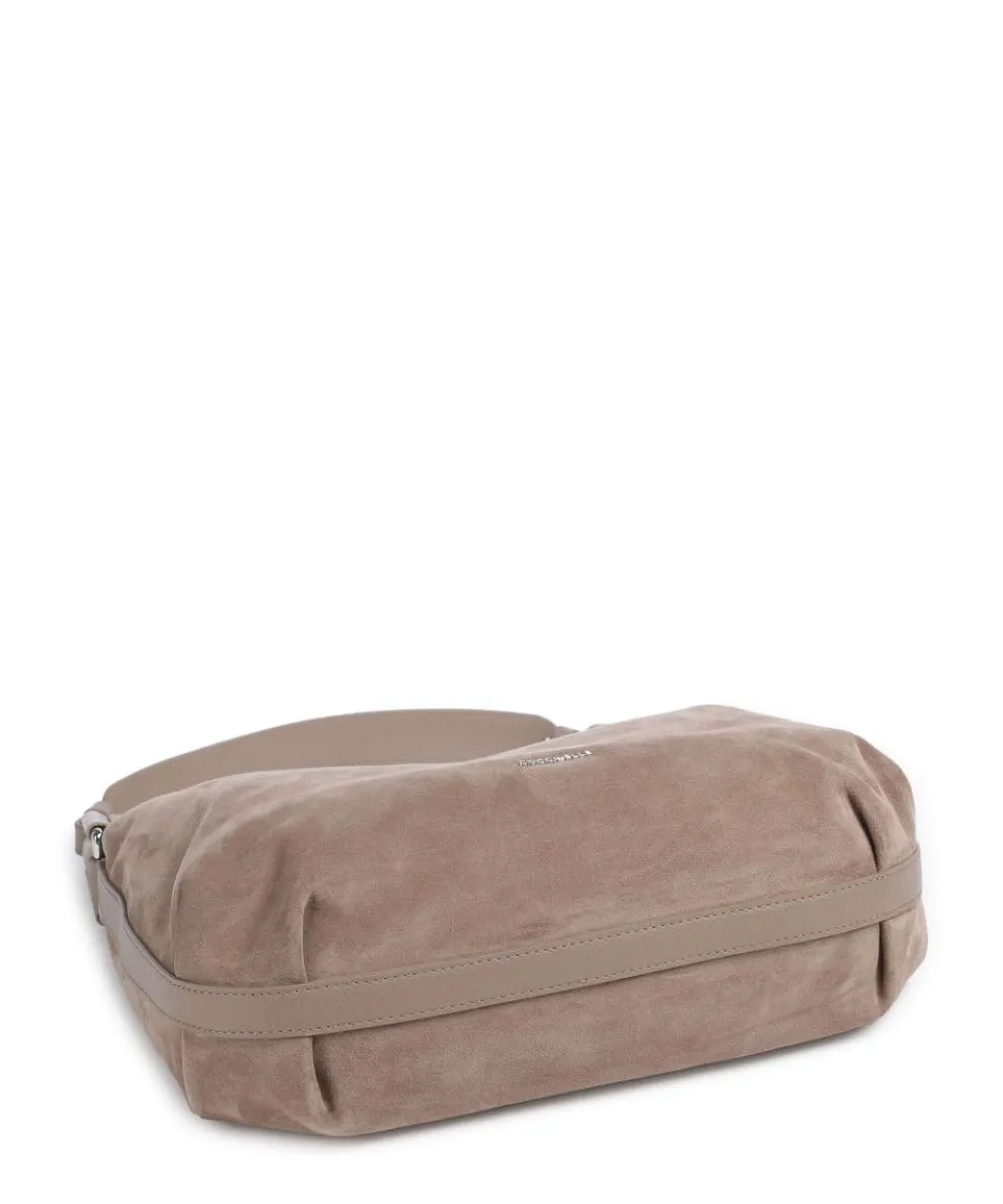 Rebekka Suede Hobo bag brushed cow leather taupe
