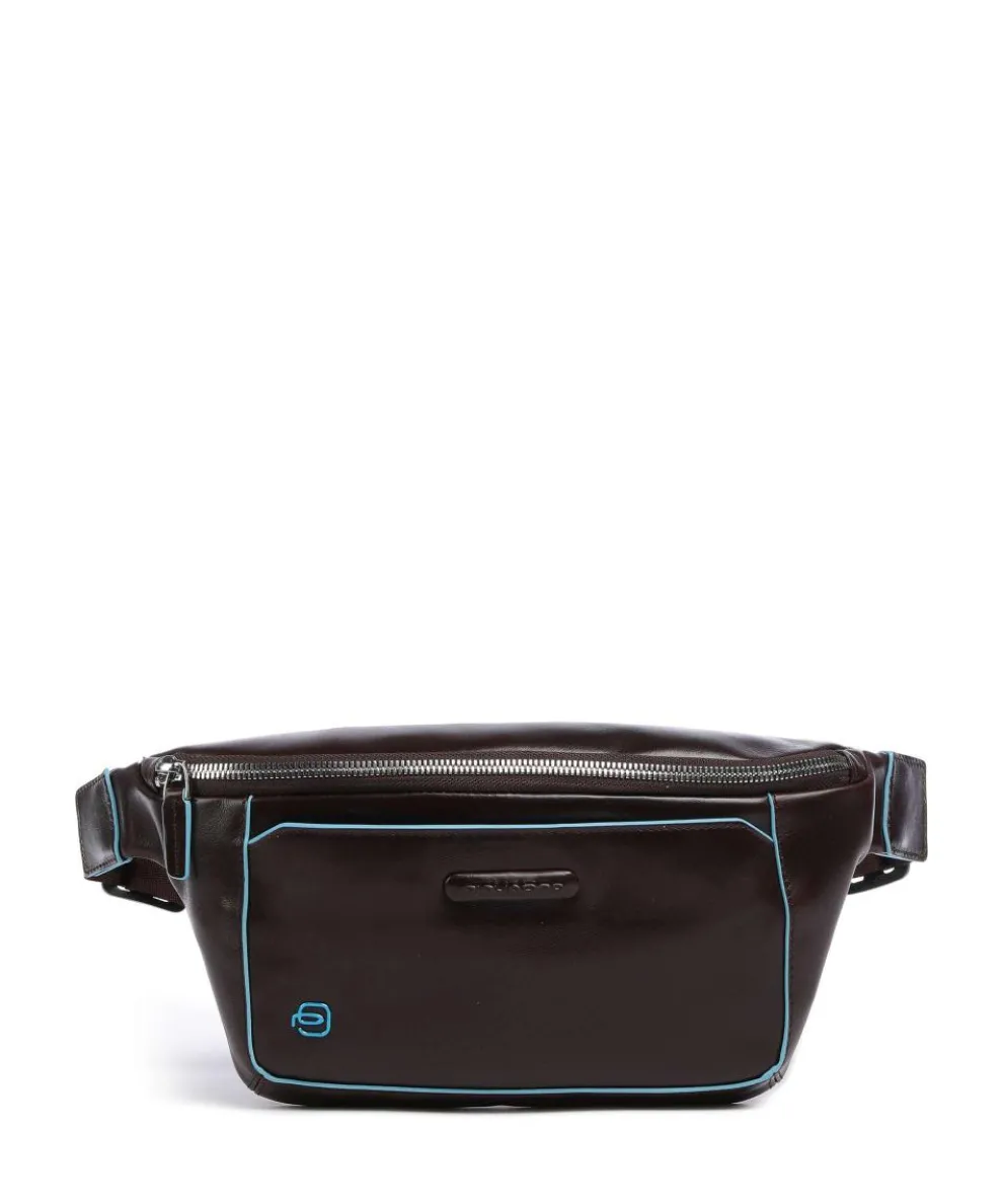 Blue Square Fanny pack grained cow leather mahogany