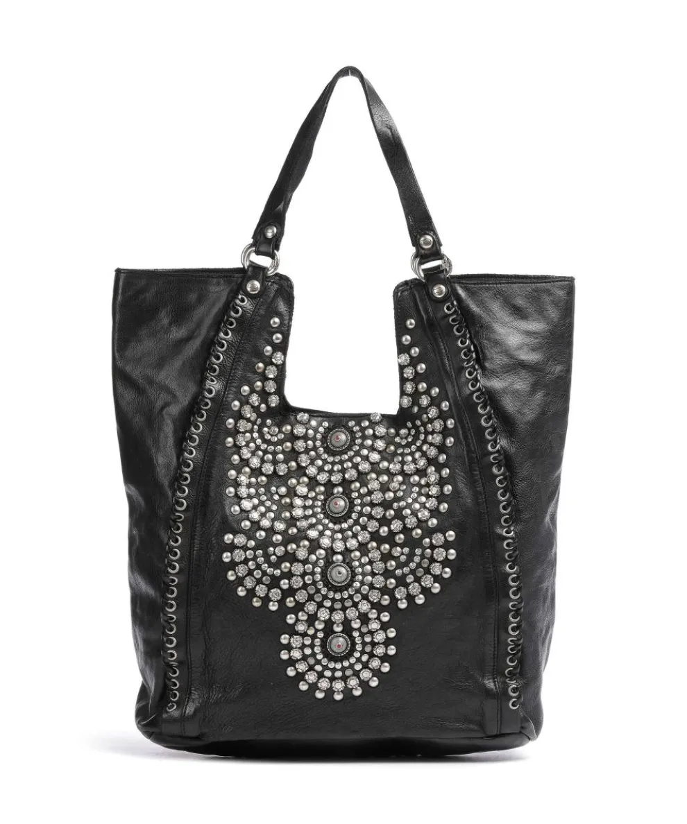 Tote bag grained cow leather black