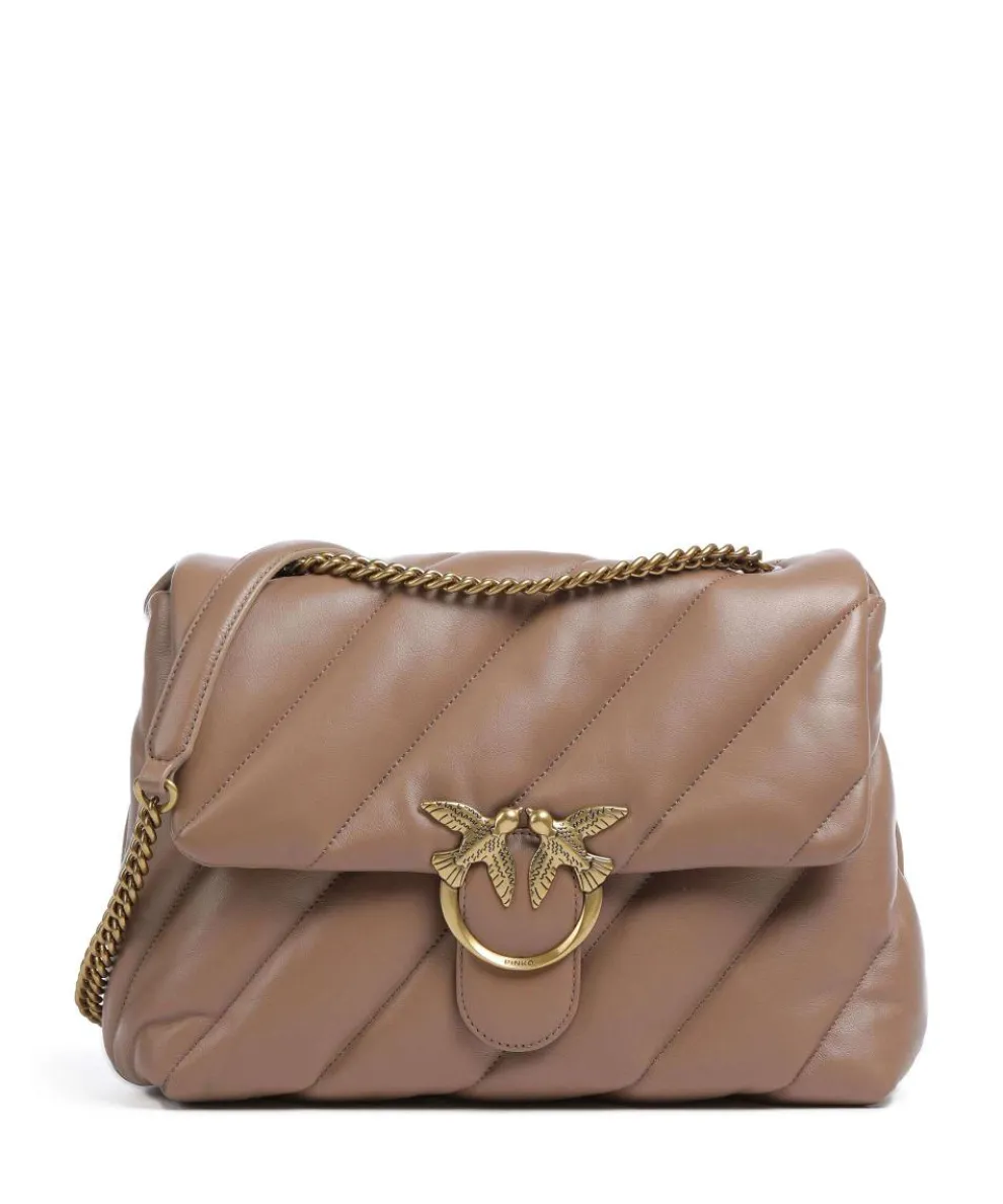 Love Puff Big Shoulder bag sheepskin leather brown