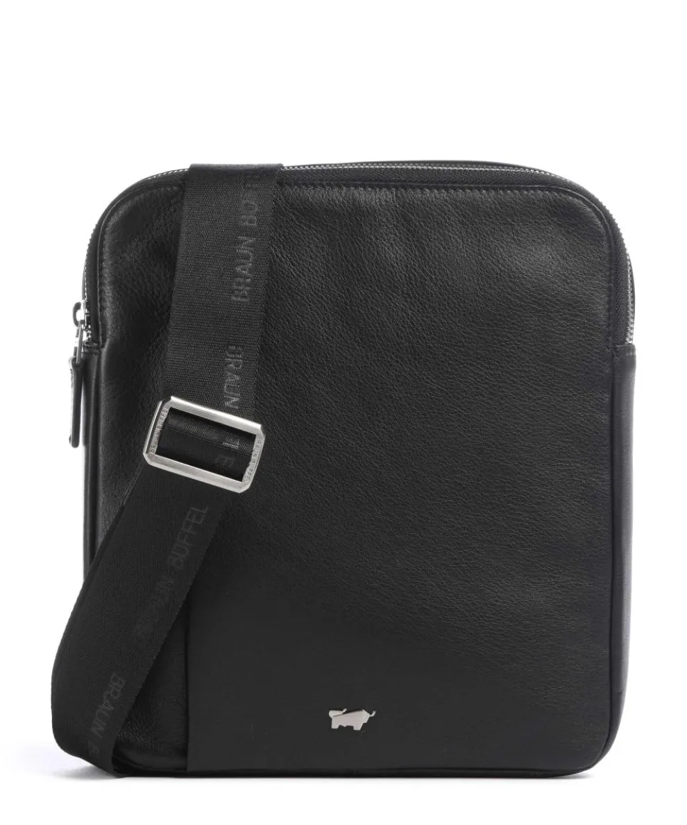 Golf Crossbody bag fine grain cow leather black