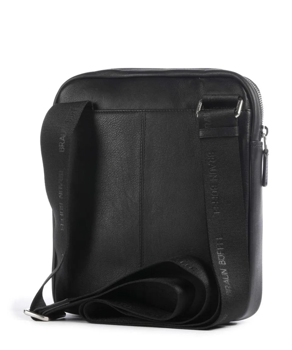 Golf Crossbody bag fine grain cow leather black