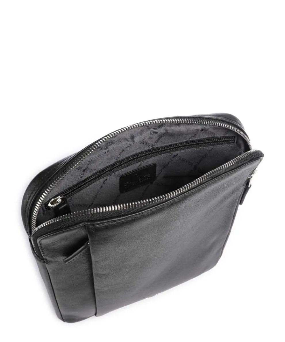 Golf Crossbody bag fine grain cow leather black