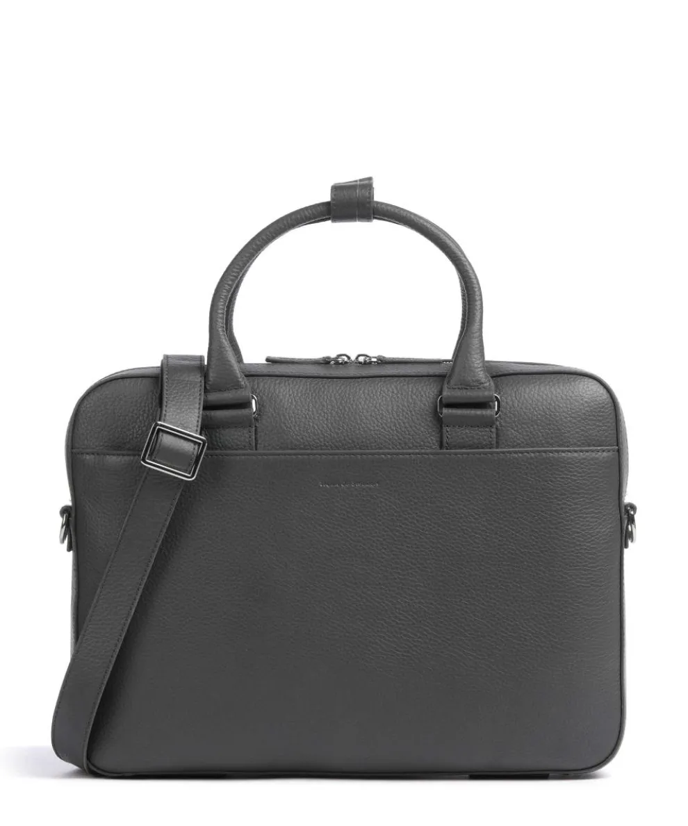 Bosun Briefcase 15″ grained cow leather dark grey