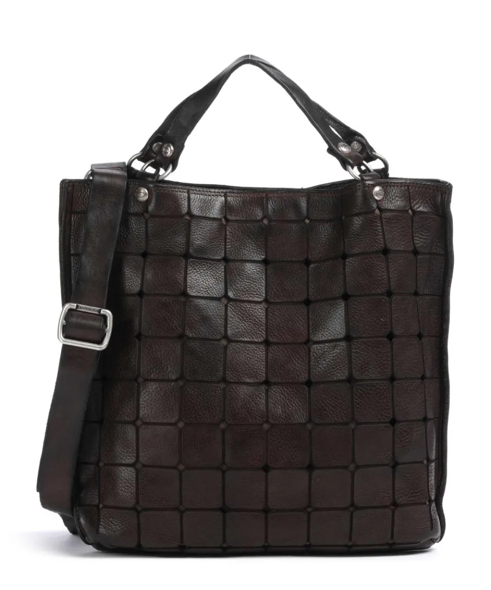 Handbag cow leather dark brown