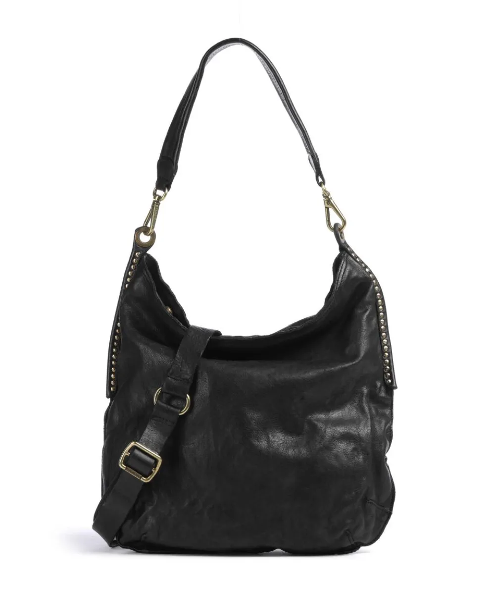 Hobo bag fine grain cow leather black