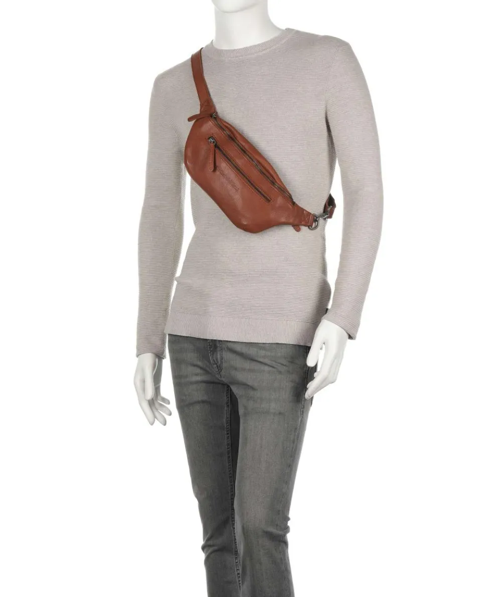 Washed Waxed Cow Severo Fanny pack grained cow leather cognac