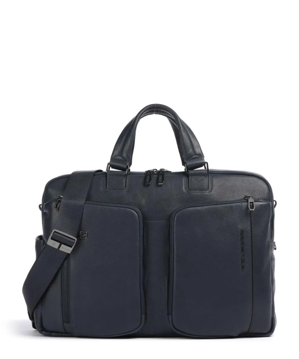 S134 Briefcase 16″ grained cow leather dark blue