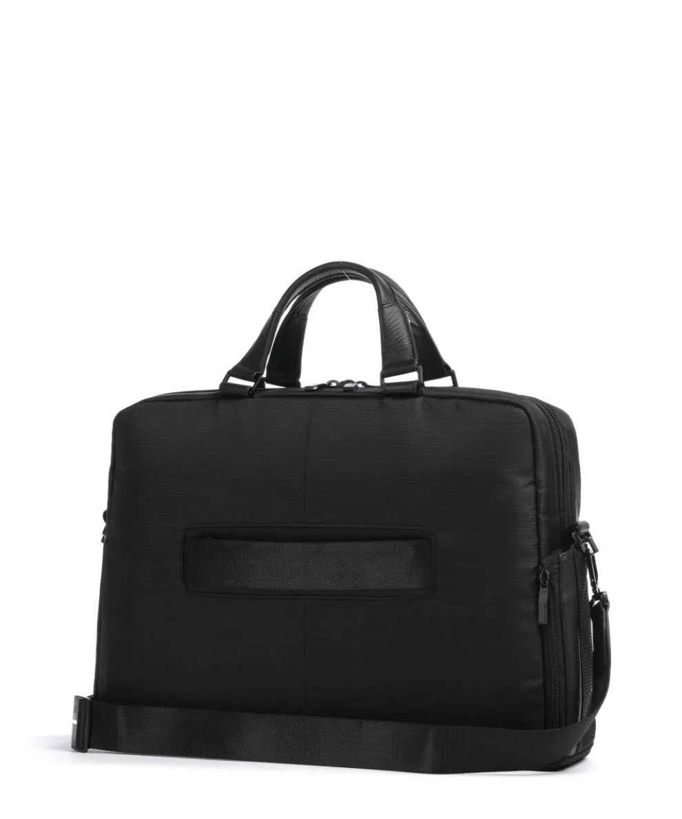 S136 Briefcase 16″ nylon, cow leather black
