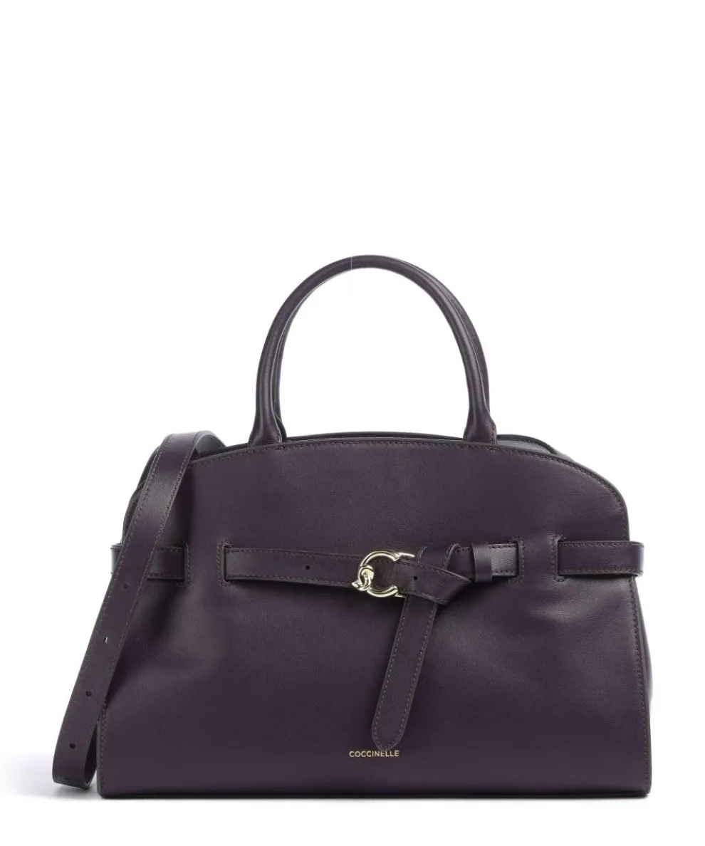 Sabine Handbag fine grain cow leather plum