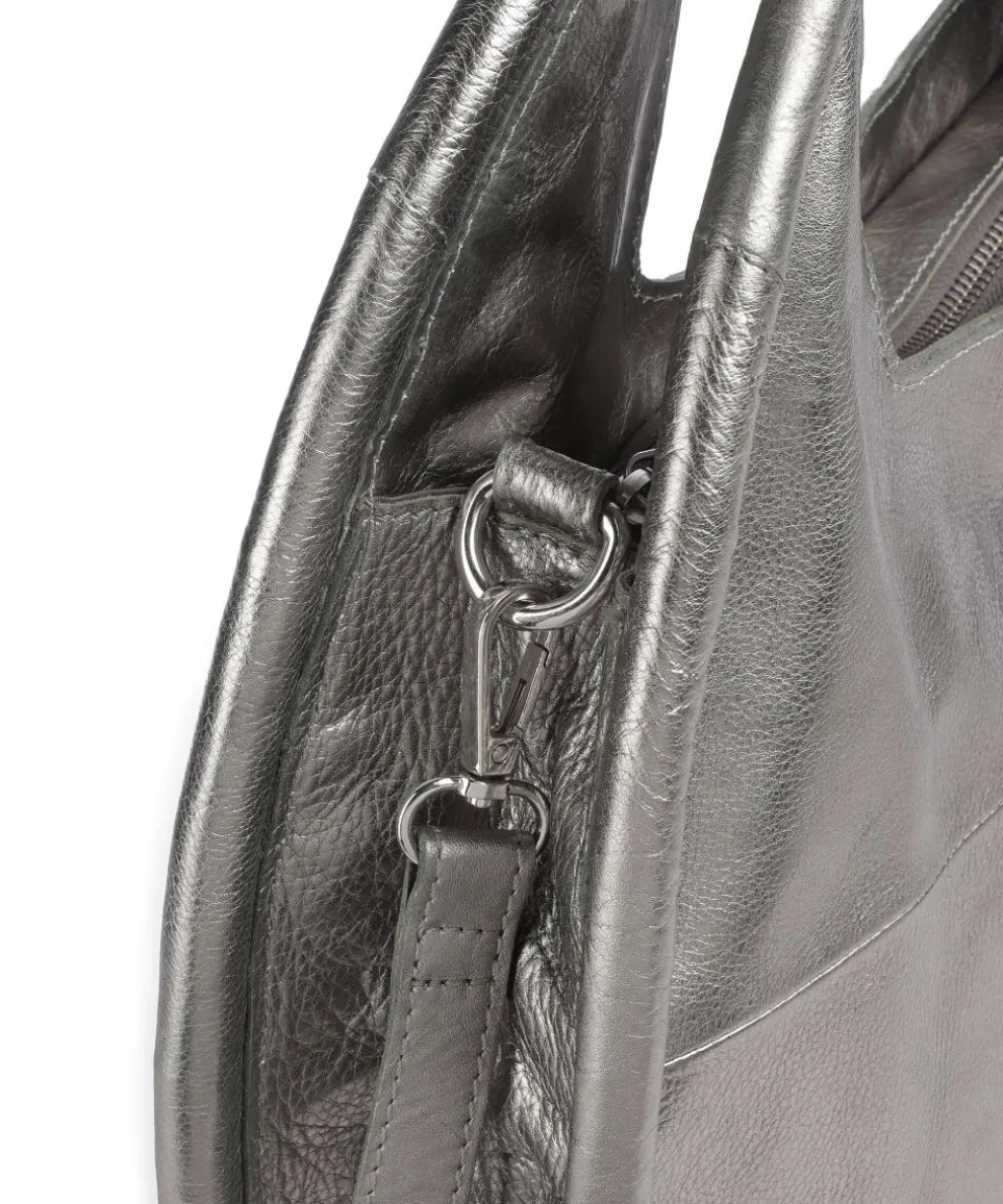 Salvatorgasse 5 Tote bag grained cow leather silver
