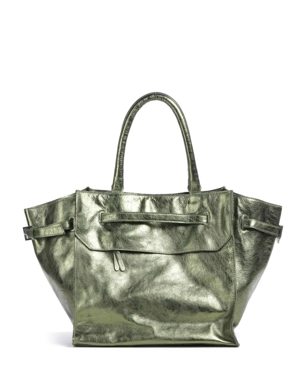 Salvatorgasse 10 Tote bag grained cow leather dark green