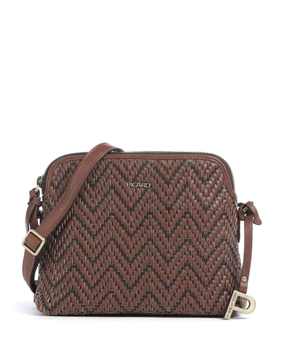 Samos Crossbody bag fine grain cow leather brown