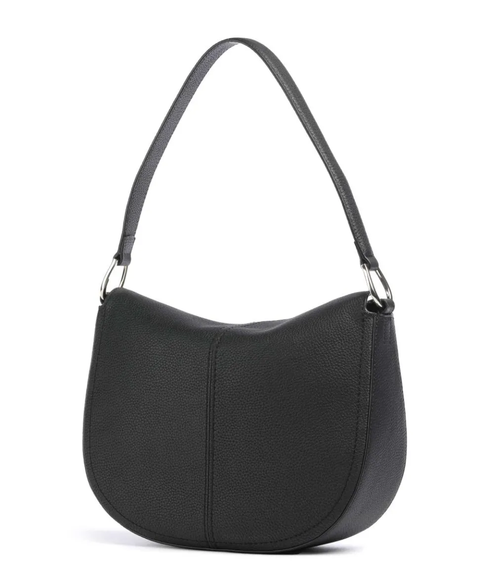 Savannah M Hobo bag grained cow leather black