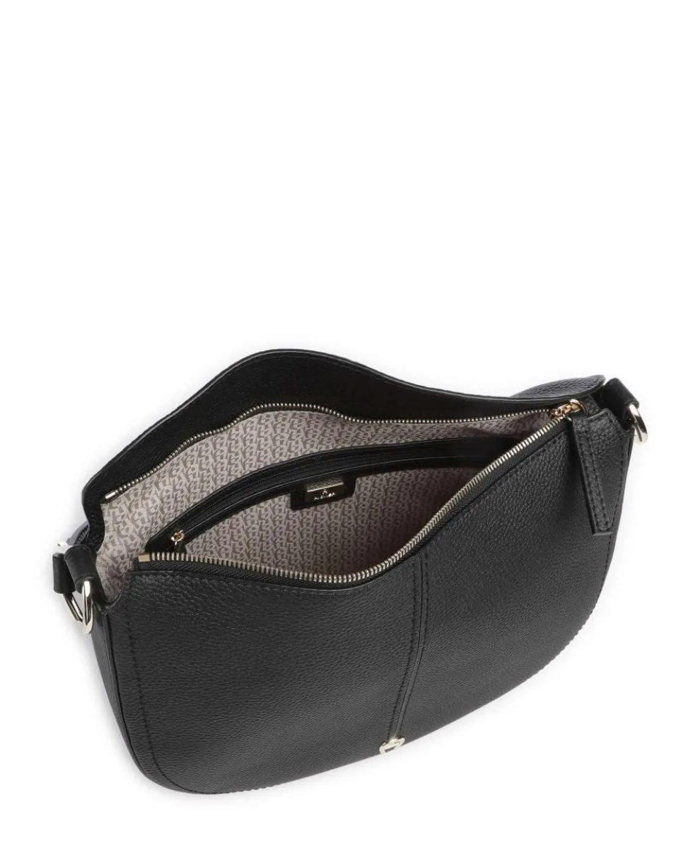 Savannah M Hobo bag grained cow leather black