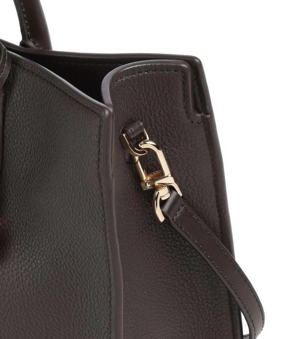 Scarlett Medium Handbag grained cow leather dark brown
