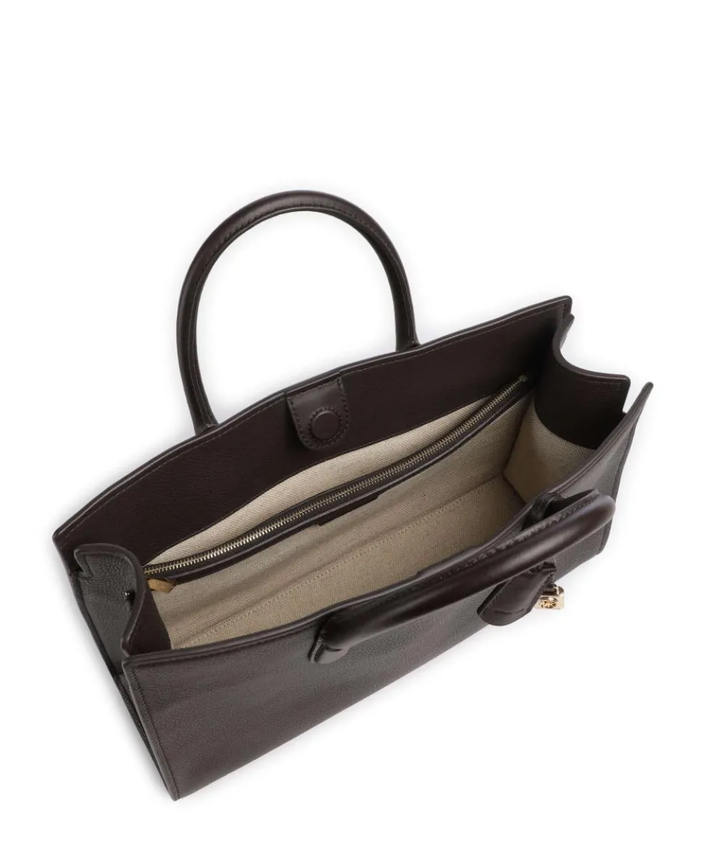 Scarlett Medium Handbag grained cow leather dark brown