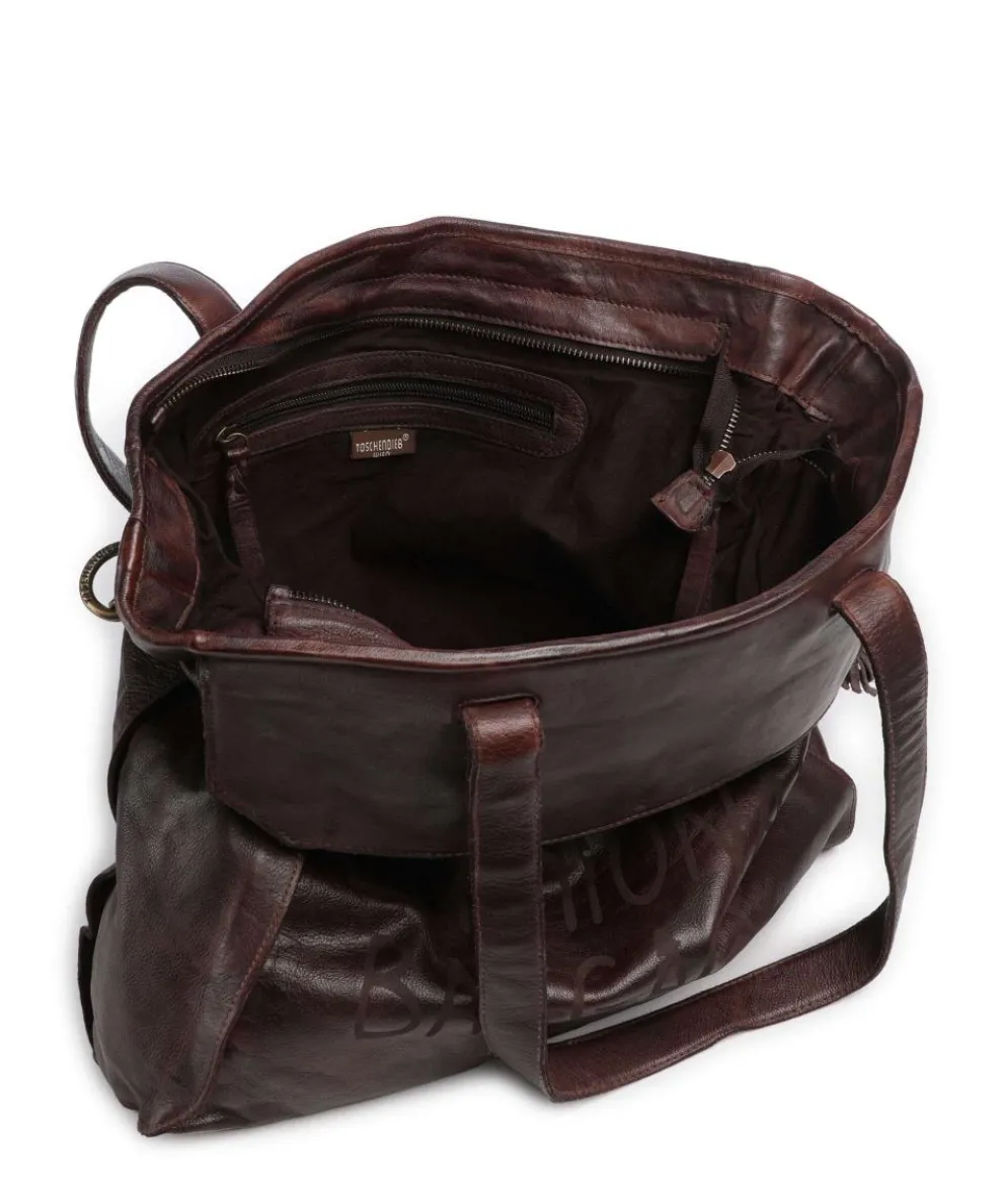 Seelengasse 2 Tote bag grained cow leather mahogany