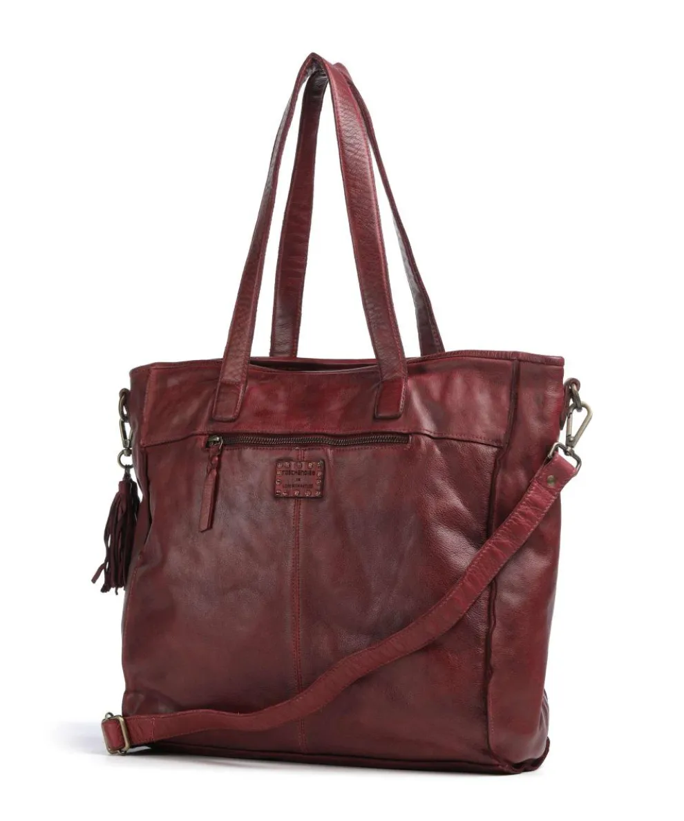 Seelengasse 2 Tote bag grained cow leather wine