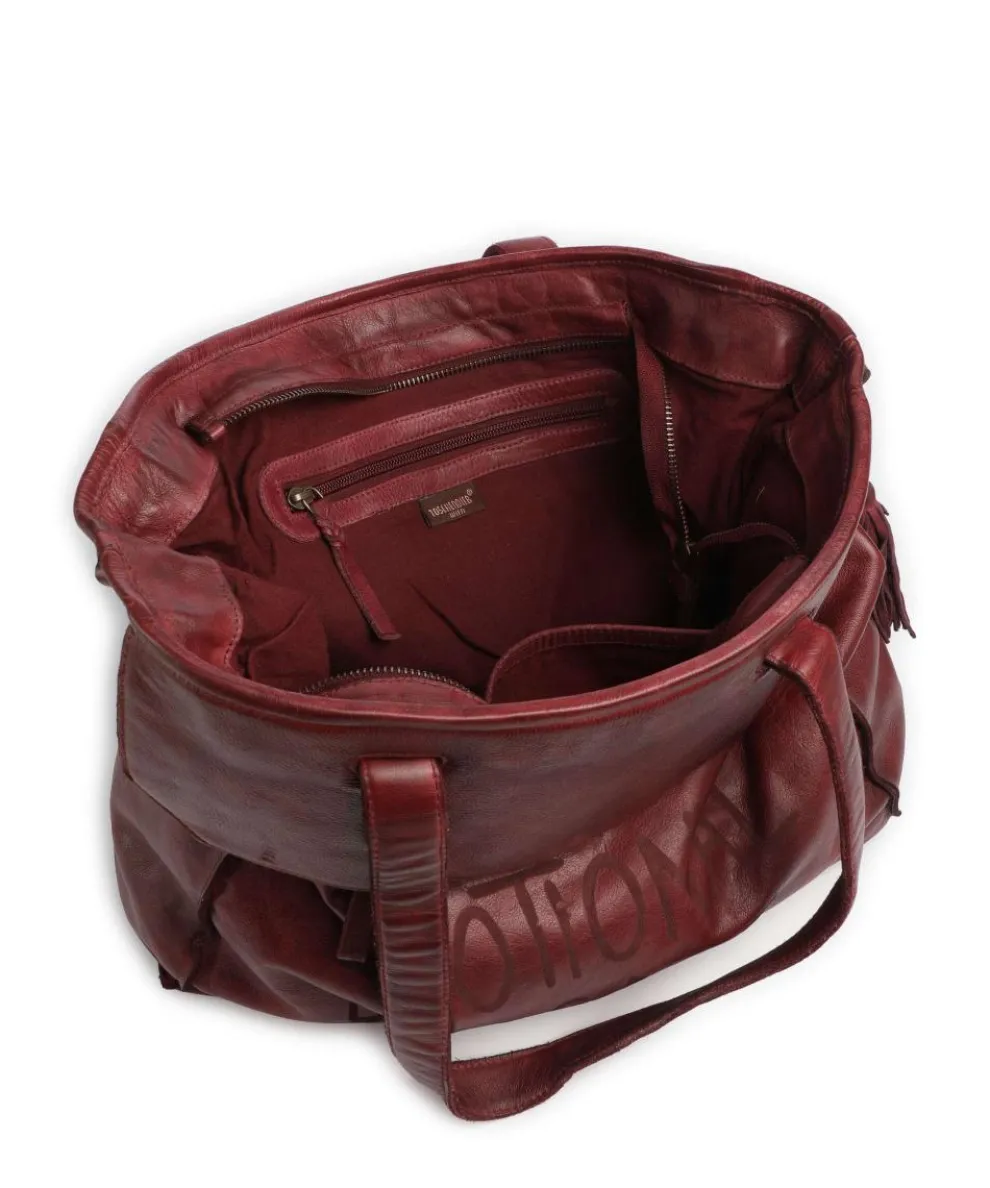 Seelengasse 2 Tote bag grained cow leather wine