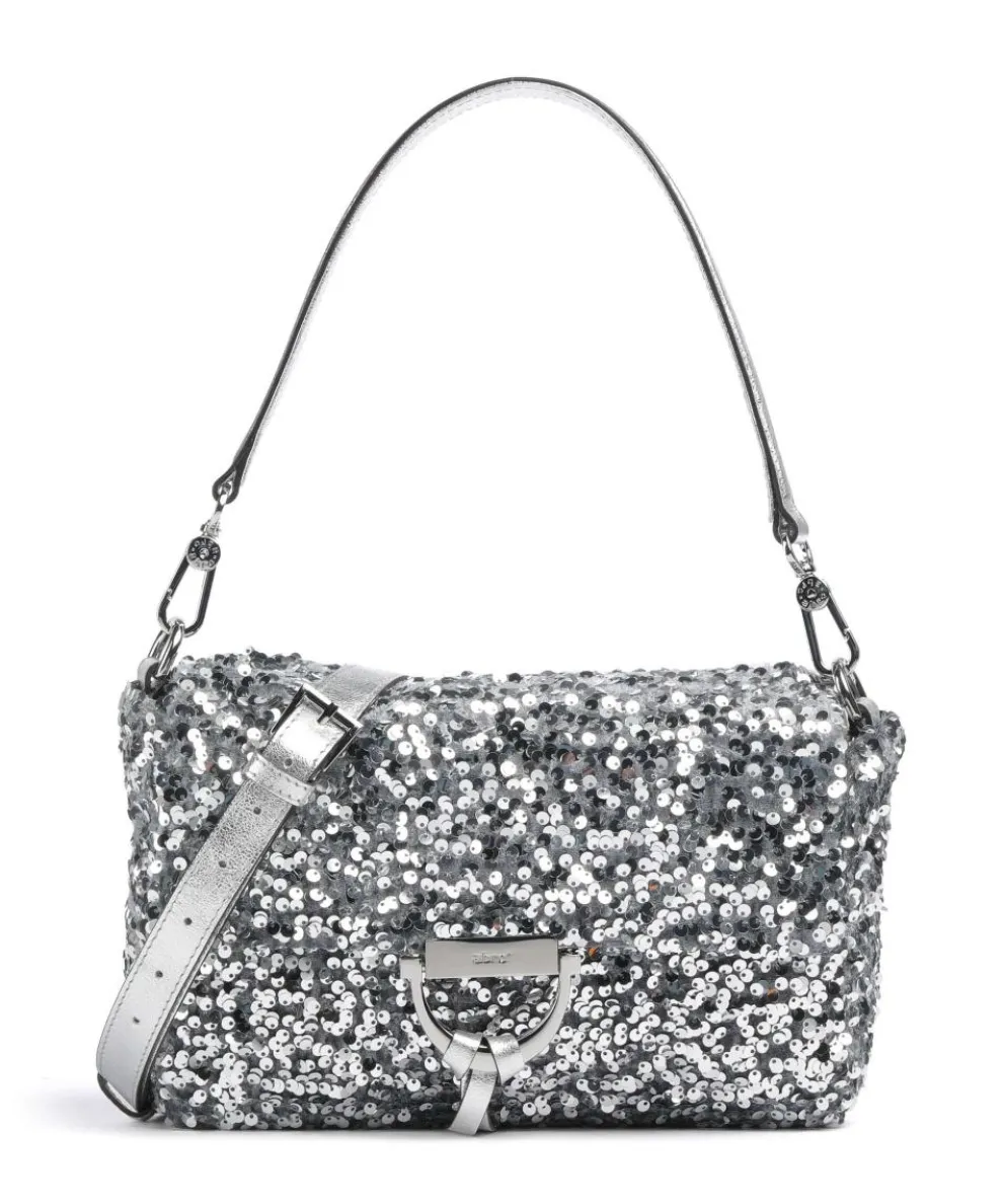 Sequins Temi Shoulder bag fabric, cow leather silver