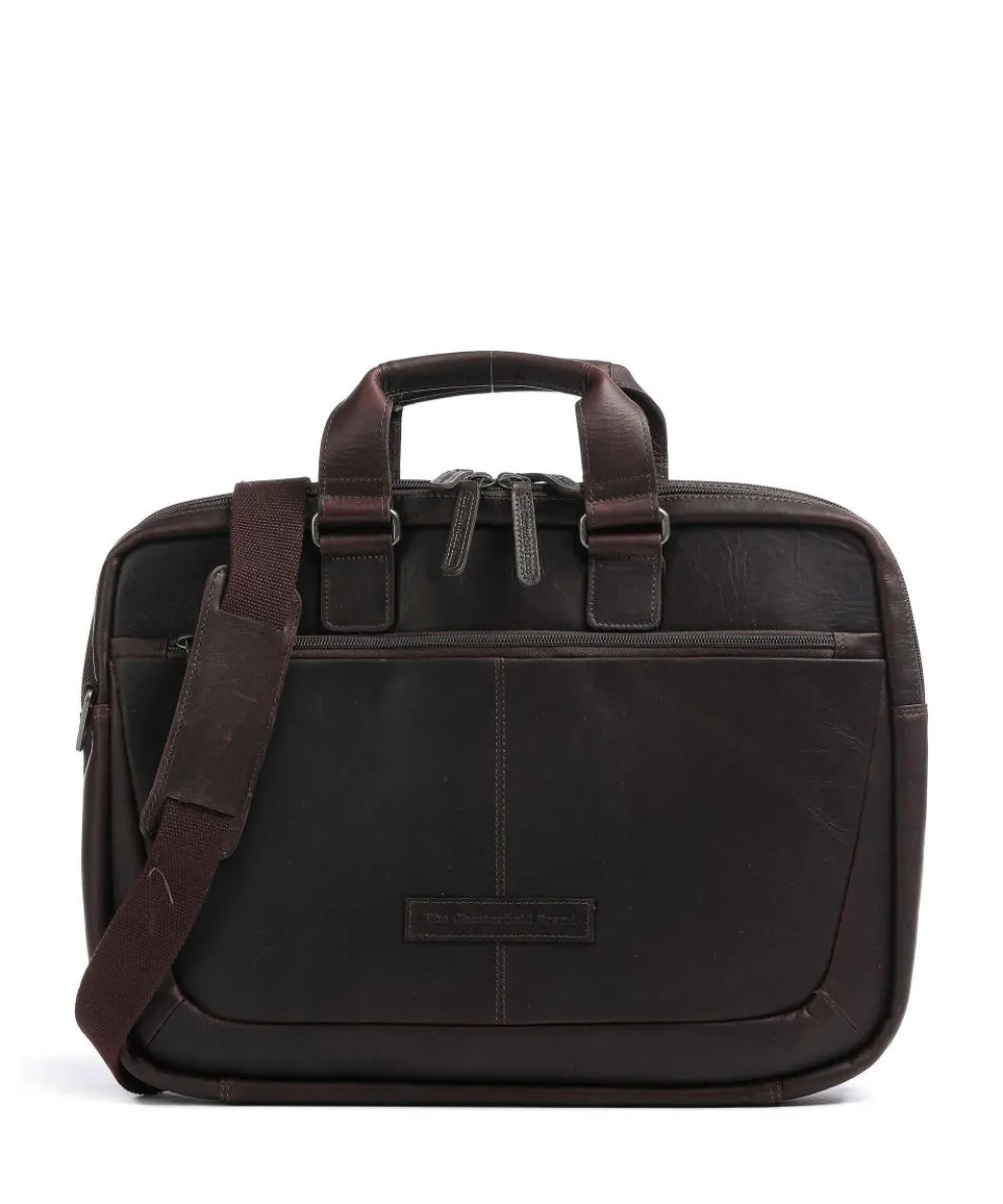 Seth Briefcase 15″ pull-up cow leather dark brown