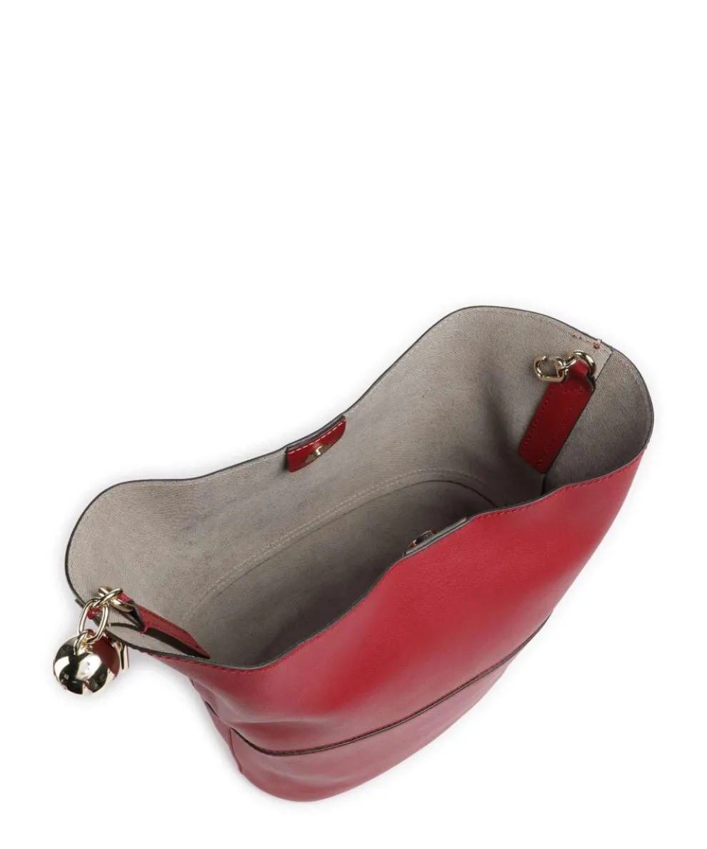 Sfera S Bucket bag fine grain leather dark red