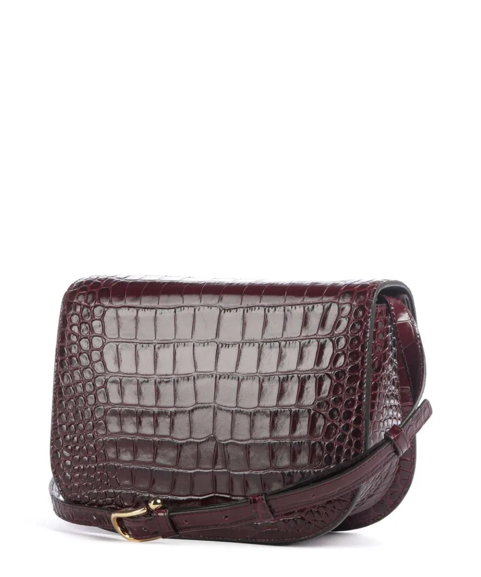 Sfera S Crossbody bag embossed leather dark red