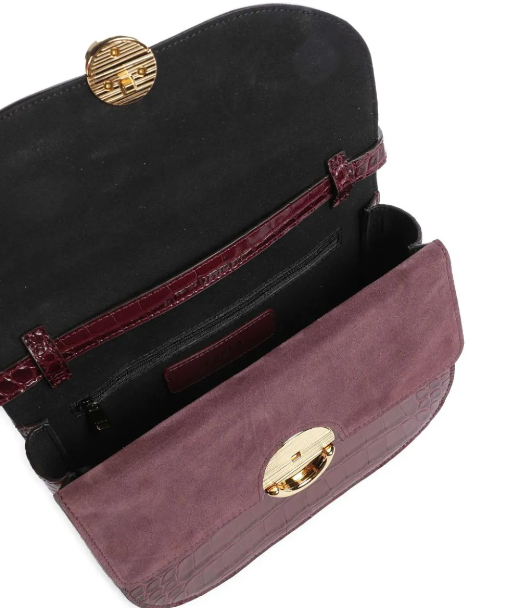 Sfera S Crossbody bag embossed leather dark red