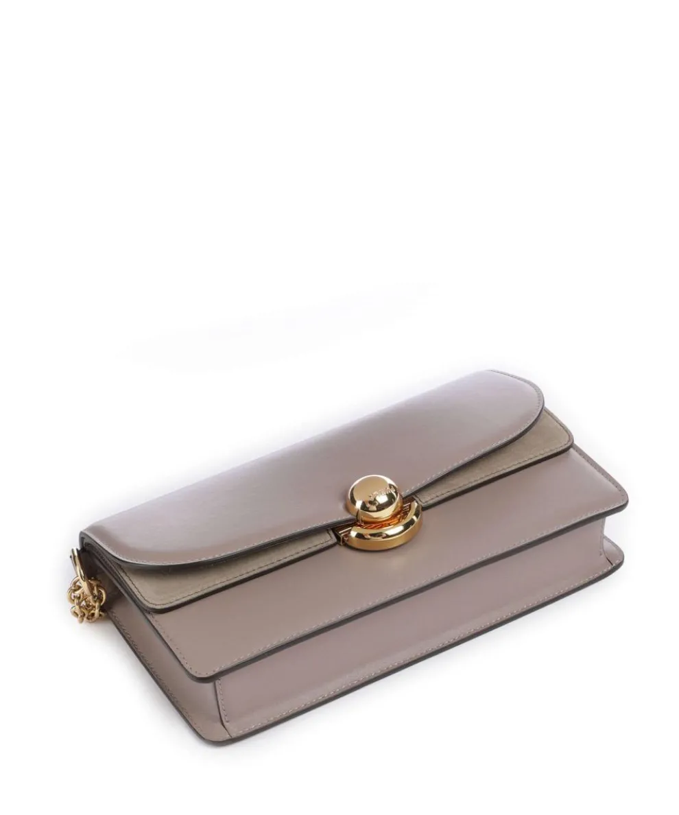 Sfera S Shoulder bag fine grain leather, brushed leather taupe