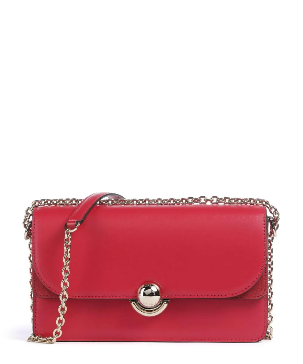 Sfera S Shoulder bag fine grain leather, brushed leather red