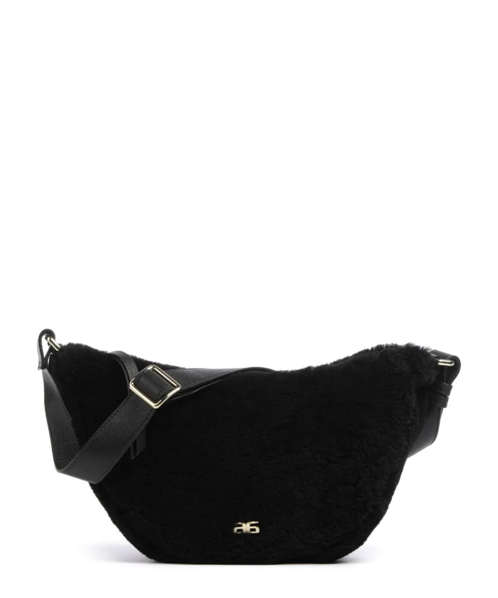 Shearling By My Side Crossbody bag fur, grained cow leather black