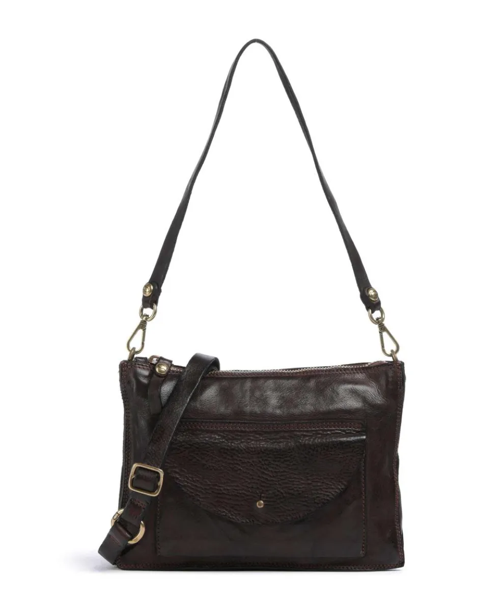 Shoulder bag cow leather dark brown