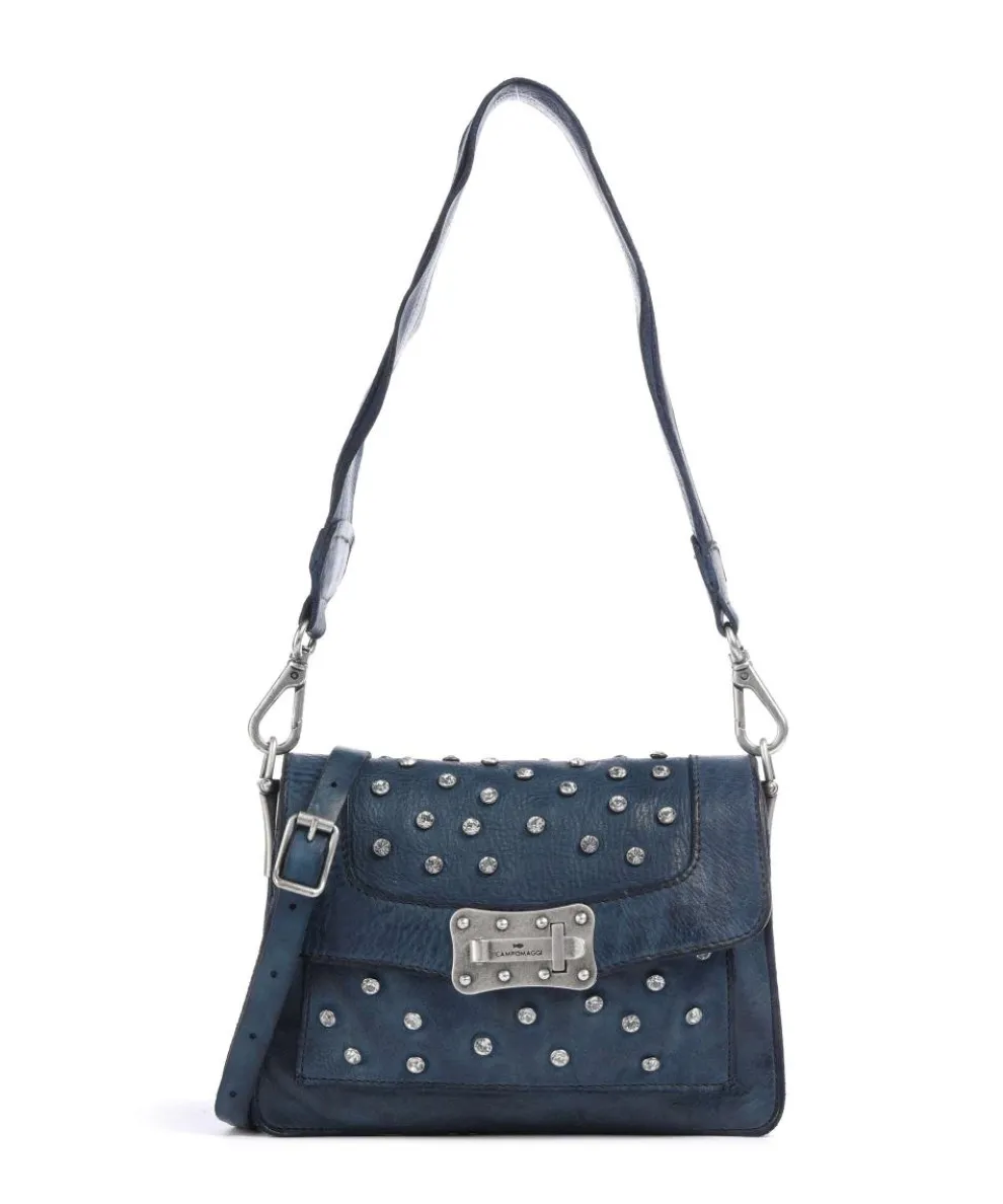 Shoulder bag cow leather dark blue