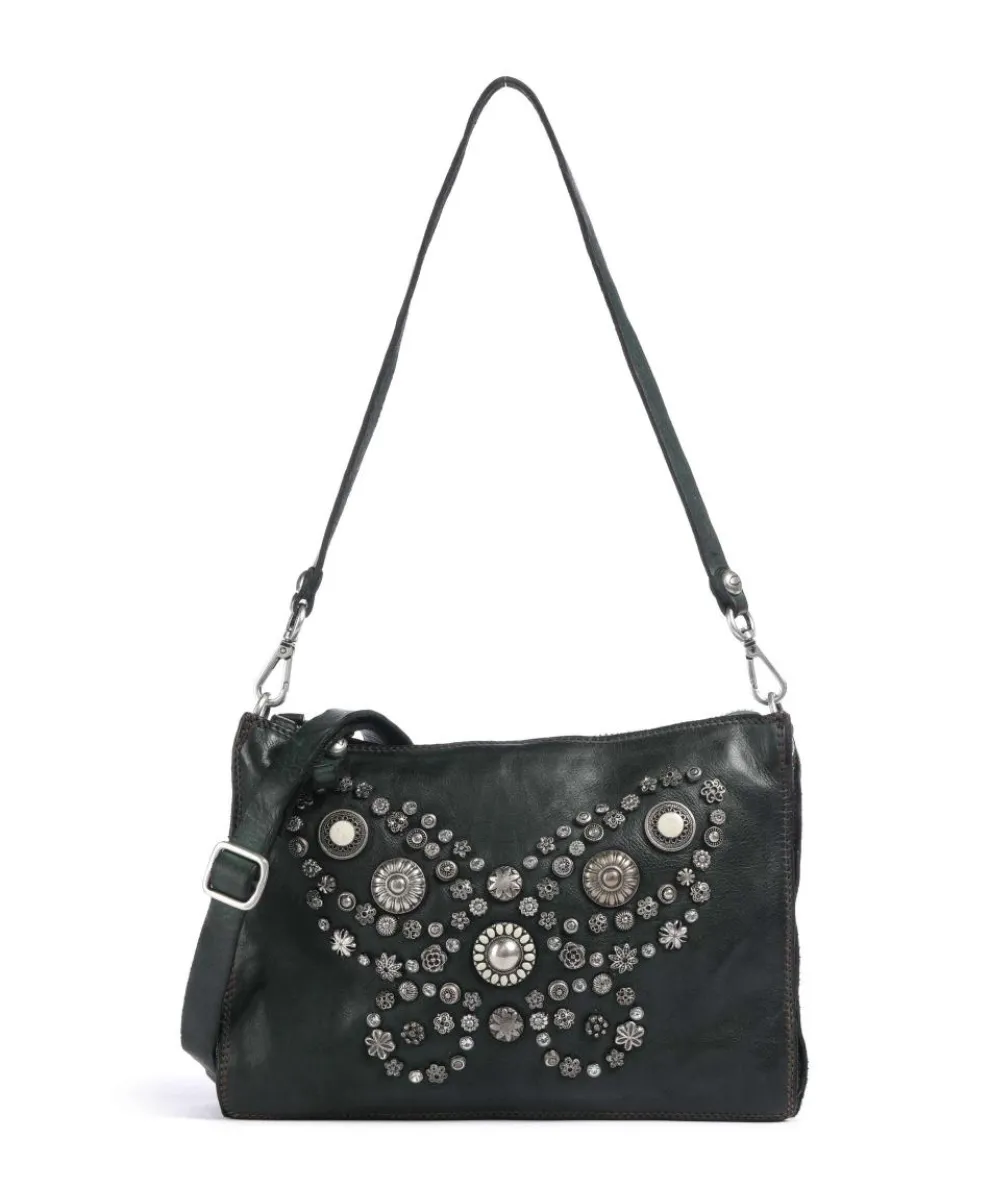 Shoulder bag cow leather dark green