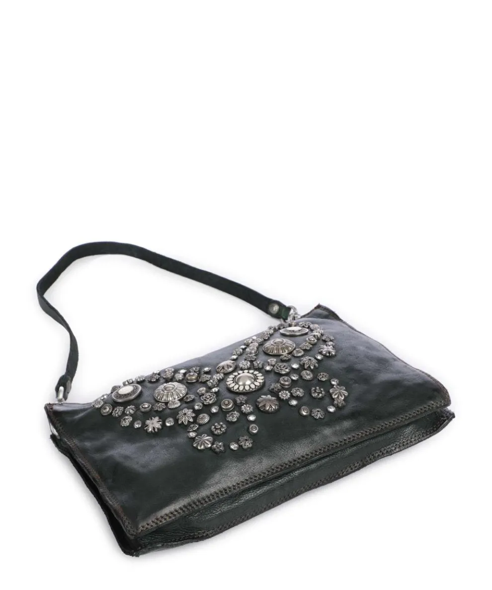 Shoulder bag cow leather dark green