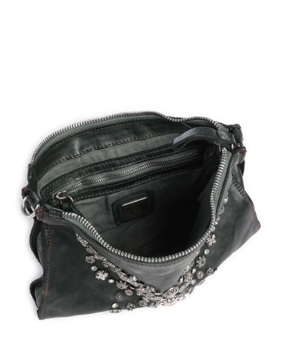 Shoulder bag cow leather dark green