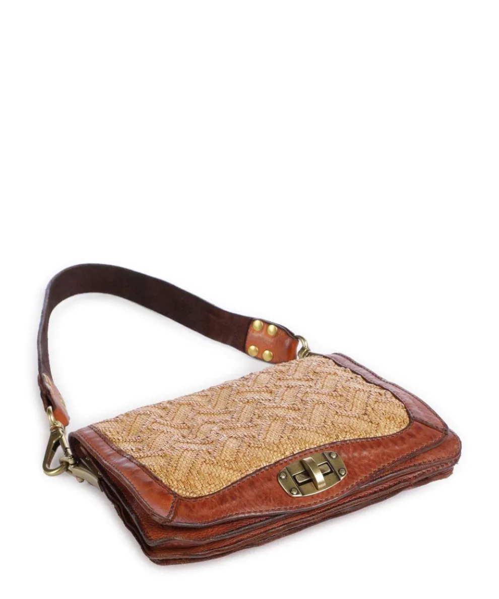 Shoulder bag cow leather, polyamide cognac