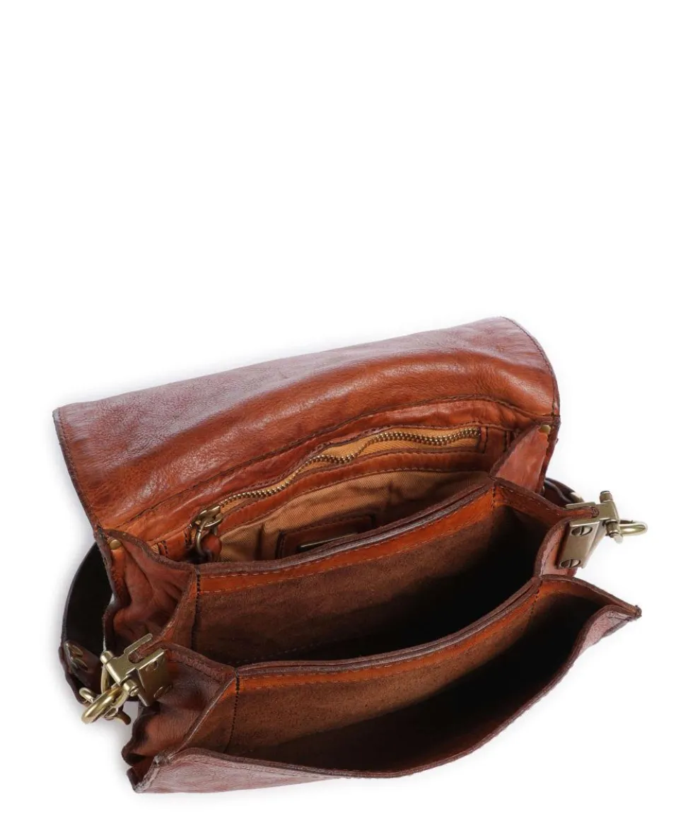 Shoulder bag cow leather, polyamide cognac