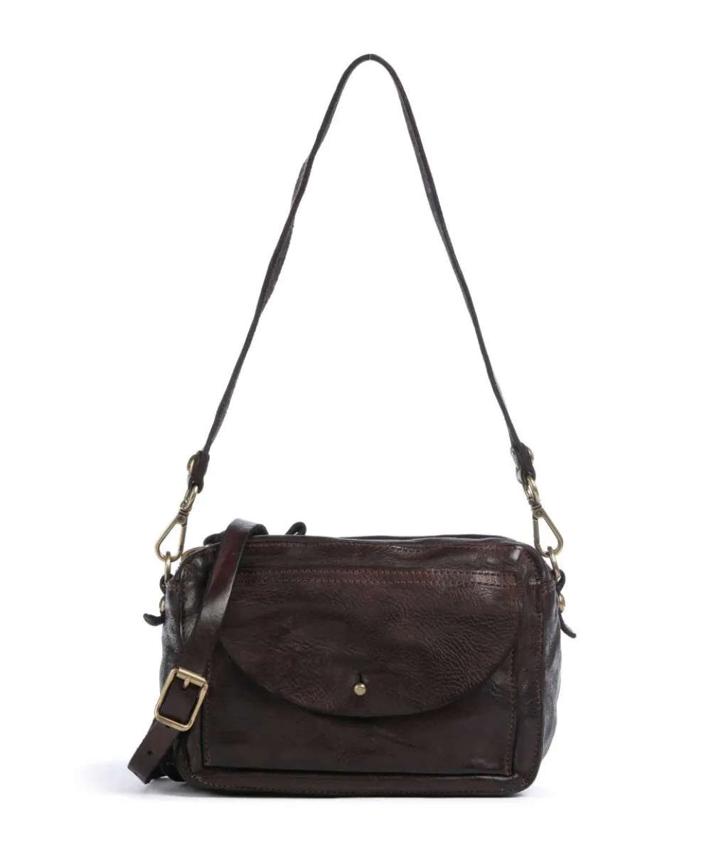 Shoulder bag cow leather dark brown