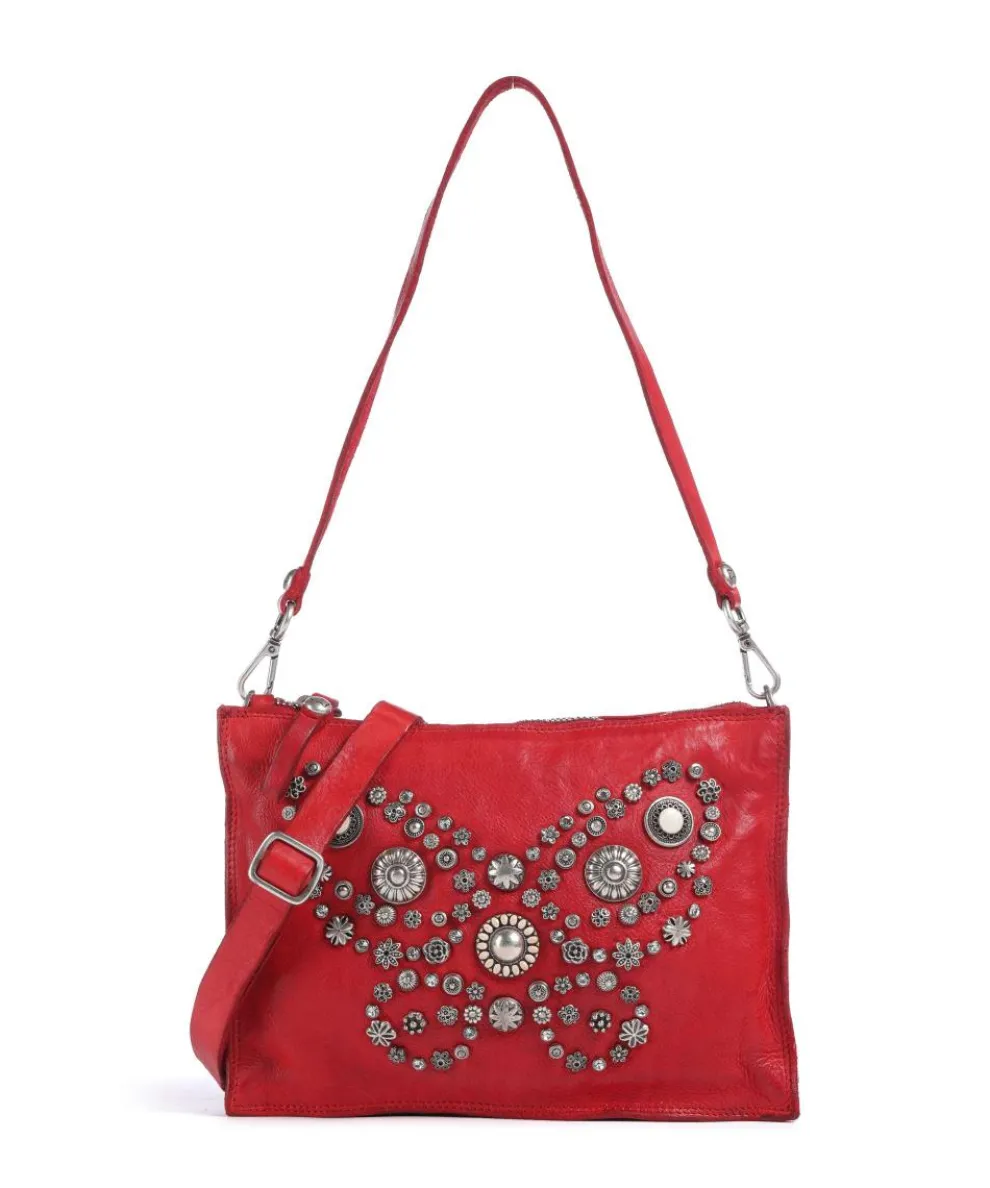Shoulder bag cow leather red