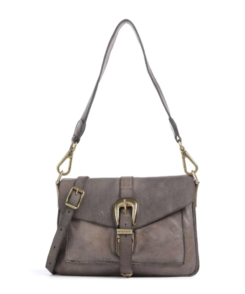 Shoulder bag fine grain cow leather stone