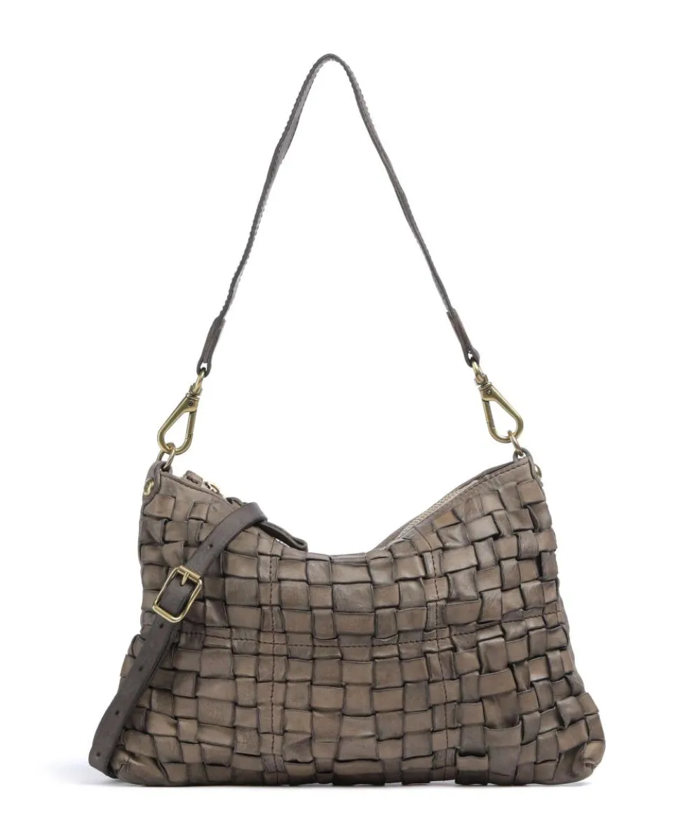 Shoulder bag fine grain cow leather stone