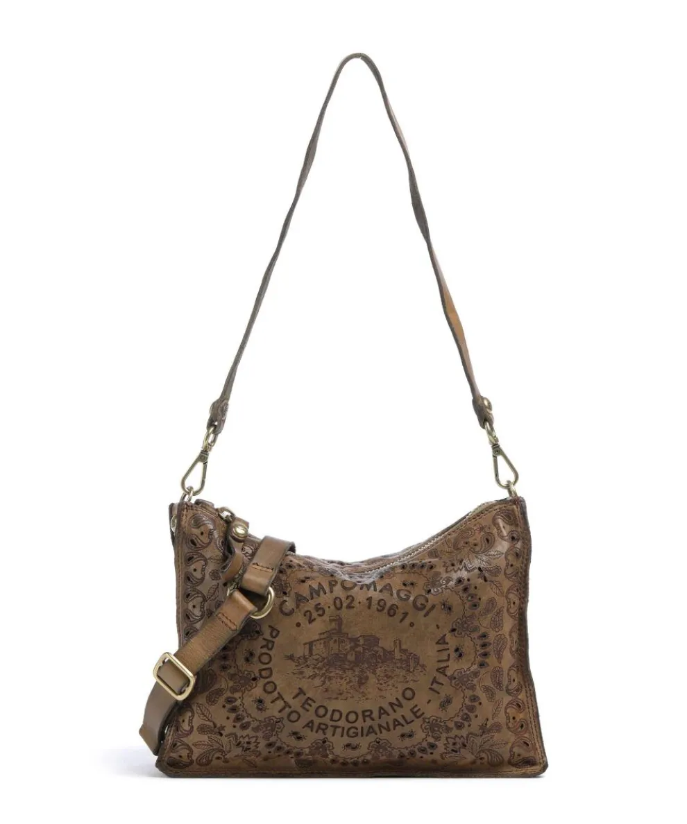 Shoulder bag fine grain cow leather olive-green